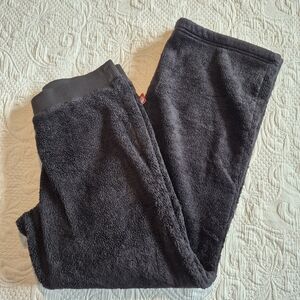 North Face women's size Small black fleece fuzzy pull on pants VGUC